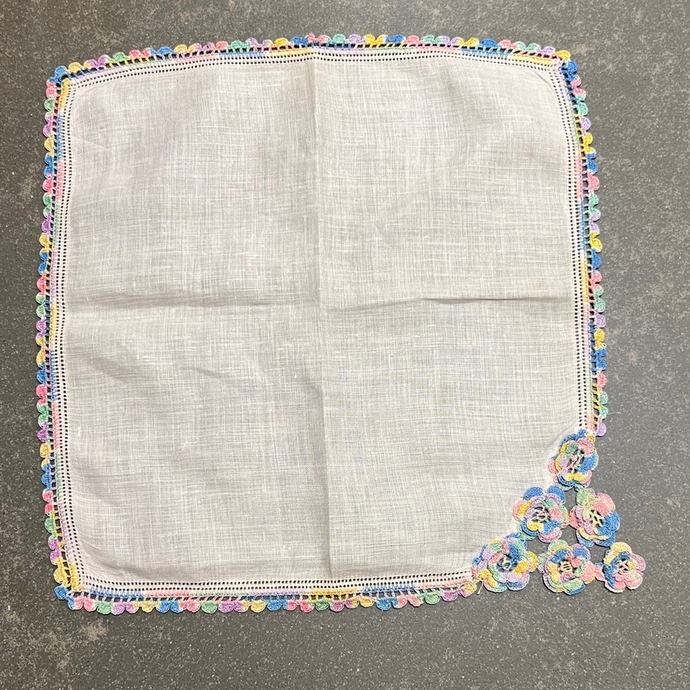 Hankie with Hand Crochet Edge